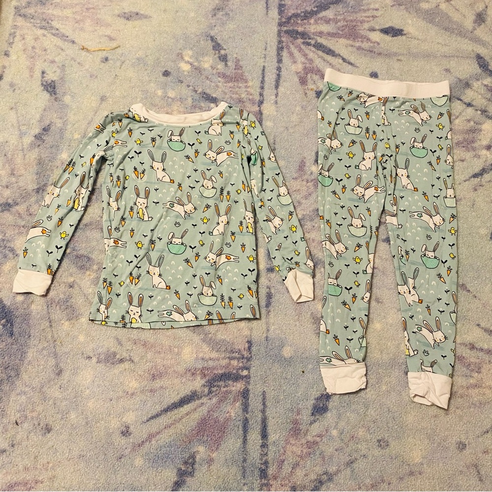 OG Little Sleepies LS Limited Edition Easter Mint Bunnies 2T Bamboo Two Piece